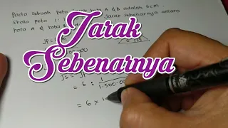 Kelas 5 | Jarak Sebenarnya kota A & B jika Jarak pada Peta 6 cm dan Skala 1:1.500.000