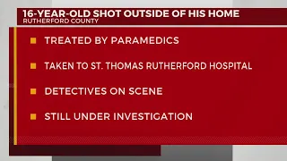 Rutherford Co. 16-year-old shot outside of his home.