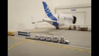 Airbus Beluga Papercraft and Beluga Line Station Diorama Timelapse