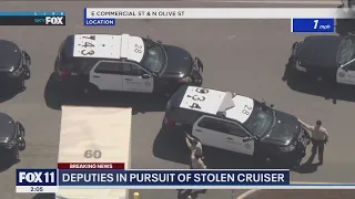 Police chase: Authorities surround suspect in stolen police cruiser