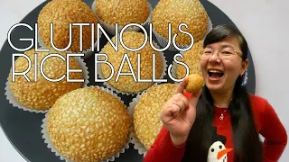 Homemade Sesame Glutinous Rice Balls with Peanuts