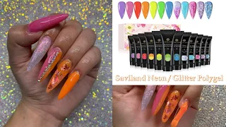 Stiletto Fall Nails | Saviland Neon & Glitter Polygel Kit Found on Amazon | Beginner Friendly