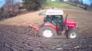 Bamford/Kverneland 4 furrow plough on MF 6170