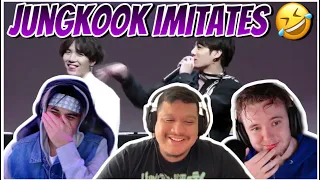 Jungkook imitating BTS and everything LOL including a chicken #jungkook #bts #btsreaction #btsfunny