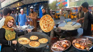 Breakfast in Kabul Afghanistan | Traditional street food | MILK | PARATA