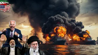 10 minutes ago!  Iran's giant aircraft carrier carrying 100 SU-35 jets sunk by US missile