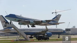 Air Force 1 & 2 cross paths while leaving Dallas after memorial