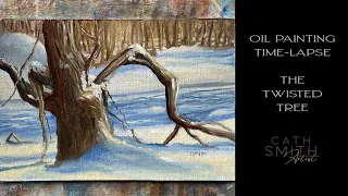 Alla prima - oil painting time-lapse: twisted tree