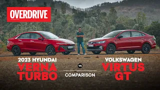 Hyundai Verna Turbo vs Volkswagen Virtus GT comparison review - Turbo Nation | OVERDRIVE