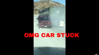 OMG CAR STUCK UNDER TRUCK GETS DRAGGED FOR 4 MILES!!!!