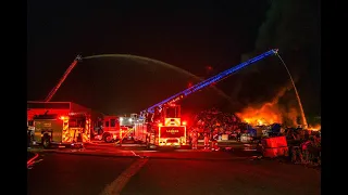 Jacksonville Fire Rescue Department  responds to large fire at recycling center