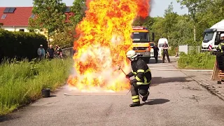 Fettbrand Löschung FFW Kirchdorf #feuerwehr #112 #fettbrand