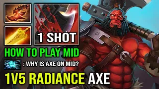 How to Play Axe Mid Against Storm with 1v5 Radiance Instant Chop Down Everyone Dota 2