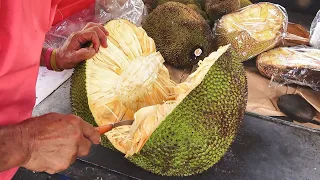 30Kg huge jackfruit harvesting and cutting  / 波羅蜜切割技巧 - Taiwanese Street Food