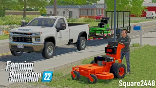 Mowing Lawns In Griffin Indiana! | (NEW MAP) | FS22 Lawn Care