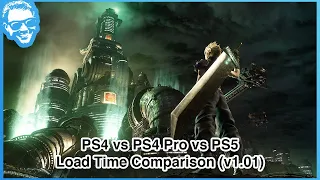 Final Fantasy VII Remake (v1.01) Load Time Comparison - PS4 vs PS4 Pro vs PS5