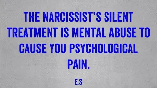 The Narcissists Silent Treatment. (Understanding Narcissism.) #narcissistic behaviour