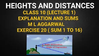 Heights and distances class 10 || ICSE || M L AGGARWAL || HEIGHTS AND DISTANCES || Exercise 20