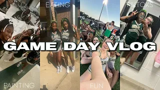 GAME DAY VLOG: grwm, painting, cheer, etc…