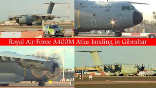 RAF Airbus A400M Atlas short landing | Gibraltar Airport