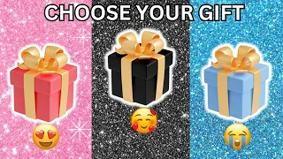 Choose Your Gift🎁 || 3 Gift Box Challenge | Pink, Black & Blue | 2 good 1 bad.