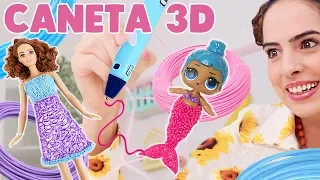 TESTEI A CANETA 3D COM A LOL E A BARBIE - Paula Stephânia