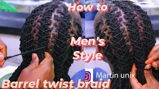 How to Style Barrel Twist Braid on Dreads for Men with Low Ponytail.