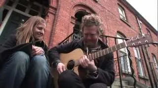 Heyday on the stoop of No 4 - Glen and Marketa