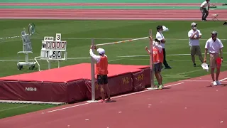 第74回広島県高等学校総合体育大会　男子走高跳　180 cm   185 cm