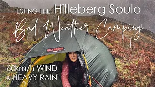 Bad Weather Mountain Camping | Testing Hilleberg Soulo Tent - 60km/h Winds - Unexpectedly Beautiful!