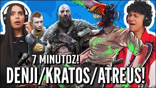 REAGIMOS AO 7 MINUTOZ COM O NEKO! - DENJI (Chainsaw Man) E KRATOS E ATREUS (God of War)