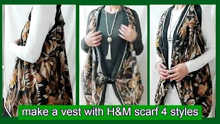 ♥【ストールの巻き方】H&Mのストールでベスト！アレンジ４ how to wear a H&M scarf to vest 4 styles