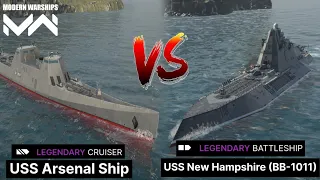 USS Arsenal Ship vs USS New Hampshire (BB-1011) @sangpenaklukmodernwarship (Modern Warships)