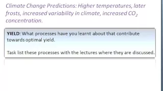 Lecture 14: Plant Climate Change Adaptation – Review lecture