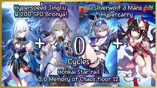 [HSR] 2.0 Memory of Chaos 12 : Hyperspeed Jingliu & 3 Mans Silver wolf 0 Cycles Showcase!!