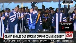 Obama singles out student during commencement speech