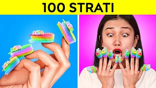 LA SFIDA dei 100 STRATI! 100 VS 100.000 🤩 Unghie, Nastro adesivo e Orbeez su 123 GO! CHALLENGE