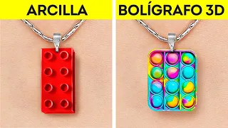 BOLÍGRAFO 3D VS ARCILLA | Ideas coloridas con pistola de pegamento y arcilla polimérica que adorarás