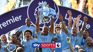 Manchester City lift the Premier League trophy after winning the 2018/19 title! 🏆