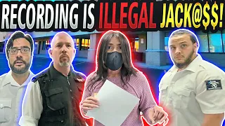Security Tyrant Tries To Make Up Fake Laws! Gets Educated! Troll Acts “Tough” Then BackPedals!