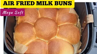 AIR FRYER MILK BREAD ROLLS RECIPE !! How To Make Soft  Dinner BUNS From Scratch. NO OVEN &  NO EGG