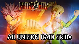 All Unison Raid Skills Showcase (+ Timestamps) | Fairy Tail Game (PS4 PRO)