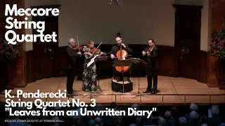 K. Penderecki — String Quartet No. 3 / Meccore String Quartet at Wigmore Hall