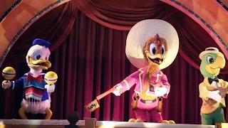 NEW Three Caballeros - WIDE & CLOSE UP views - Audio Animatronics - Gran Fiesta Tour - Epcot Mexico