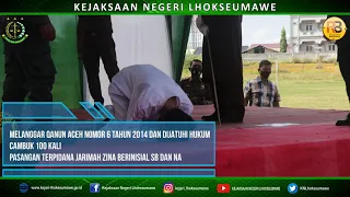 PELAKSANAAN EKSEKUSI UQUBAT CAMBUK 5 TERPIDANA QANUN ACEH 28 JUNI 2021 KEJAKSAAN NEGERI LHOKSEUMAWE