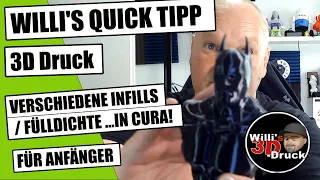 3D Druck Willis Quick Tipp verschiedene Infills Fülldichten in einem Modell