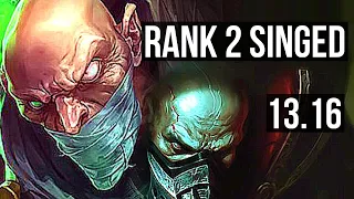 SINGED vs URGOT (TOP) | Rank 2 Singed, 4.4M mastery, 1700+ games, 2/1/6 | EUW Grandmaster | 13.16