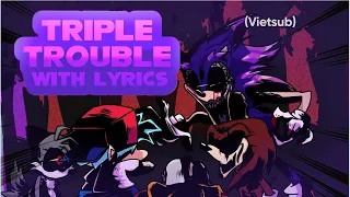 Triple Trouble WITH LYRICS  | Sonic.exe mod Cover | ft CryptidCalico, Supergoku31, & Juno Songs (vs)