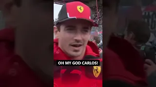 Carlos interrupts Charles by honking 🤣  #f1 #formula1