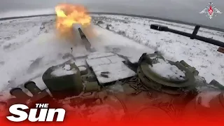 Russia stages live-fire tank drill to prepare against Ukrainian Leopard tanks